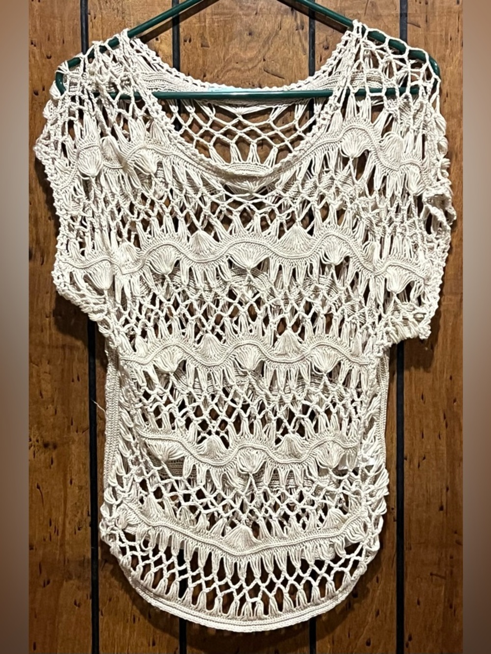 Maurices, size S, Open Knit Crochet Style Top in Cream